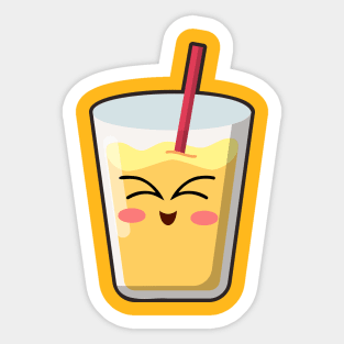 kawaii Cute Lemon fruit juice drink Sticker